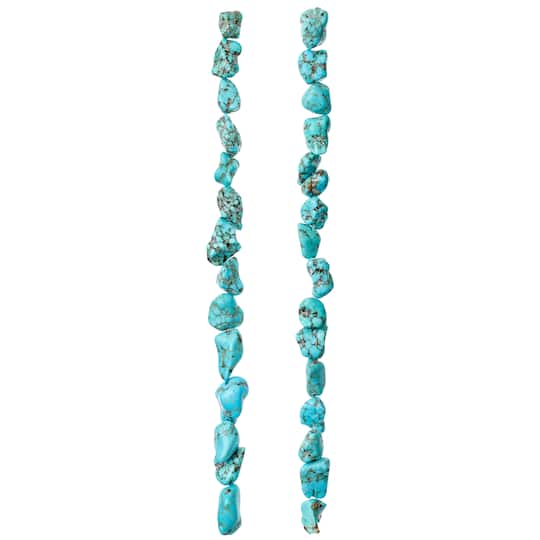 12 Pack: Turquoise Howlite Nuggets, 10mm by Bead Landing™